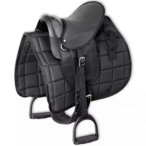 vidaXL Pony Saddle Set 10″ Black
