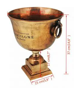 vidaXL Trophy Cup Champagne Cooler Copper Brown