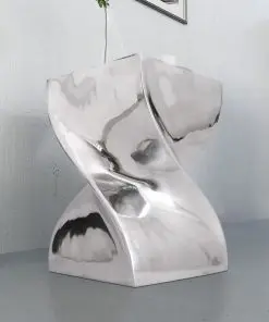 vidaXL Stool/Side Table Twisted Shape Aluminium Silver