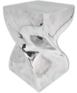 vidaXL Stool/Side Table Twisted Shape Aluminium Silver