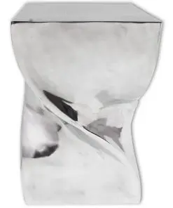 vidaXL Stool/Side Table Twisted Shape Aluminium Silver