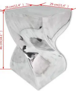 vidaXL Stool/Side Table Twisted Shape Aluminium Silver