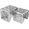 vidaXL Two Piece Side Tables Square Aluminium Silver
