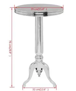 vidaXL Side Table Round Aluminium Silver