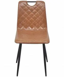 vidaXL Dining Chairs 6 pcs Light Brown Faux Leather