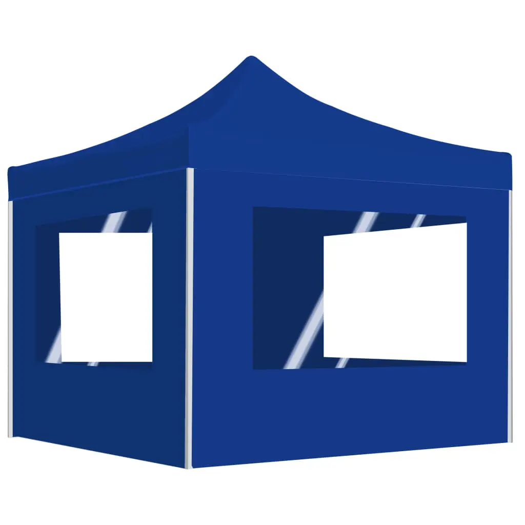 vidaXL Professional Folding Party Tent with Walls Aluminium 3×3 m Blue