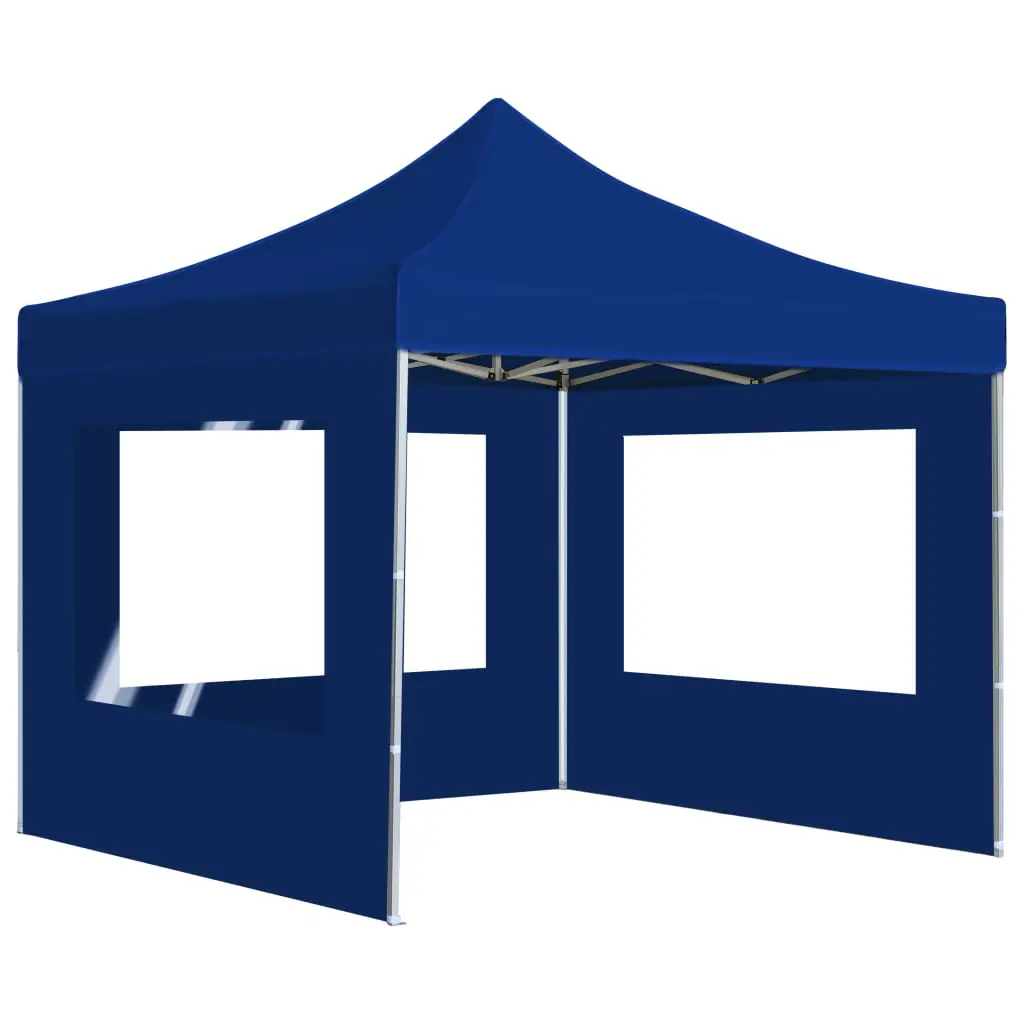 vidaXL Professional Folding Party Tent with Walls Aluminium 3×3 m Blue