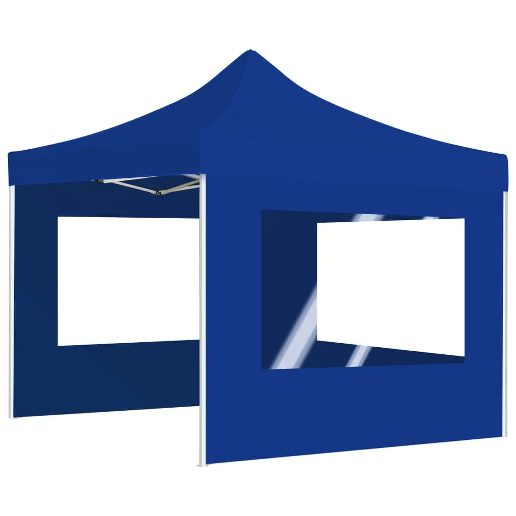 vidaXL Professional Folding Party Tent with Walls Aluminium 3×3 m Blue