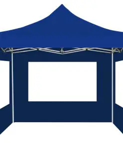vidaXL Professional Folding Party Tent with Walls Aluminium 3×3 m Blue