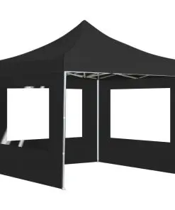 vidaXL Professional Folding Party Tent with Walls Aluminium 3×3 m Anthracite