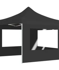 vidaXL Professional Folding Party Tent with Walls Aluminium 3×3 m Anthracite