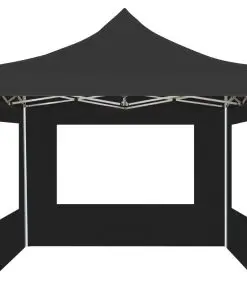 vidaXL Professional Folding Party Tent with Walls Aluminium 3×3 m Anthracite