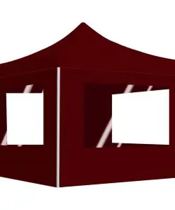vidaXL Professional Folding Party Tent with Walls Aluminium 3×3 m Wine Red