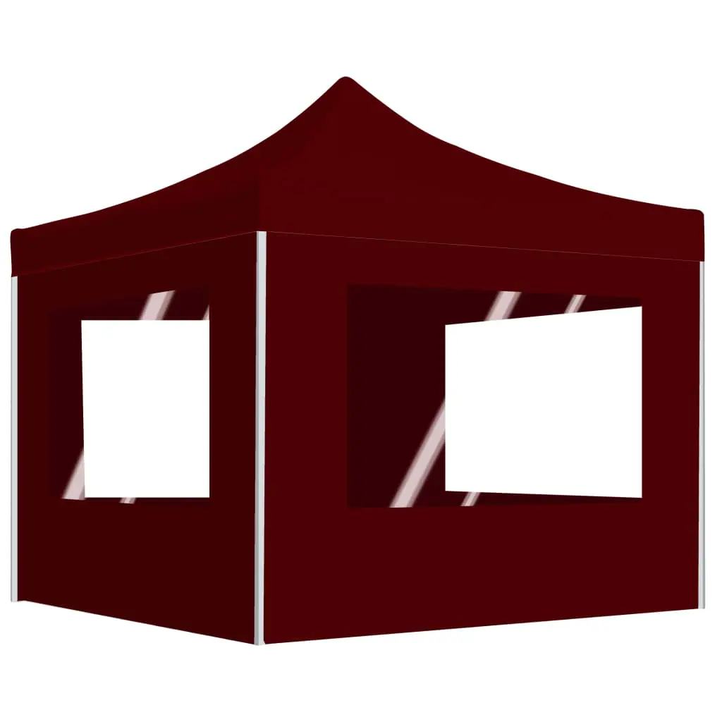 vidaXL Professional Folding Party Tent with Walls Aluminium 3×3 m Wine Red