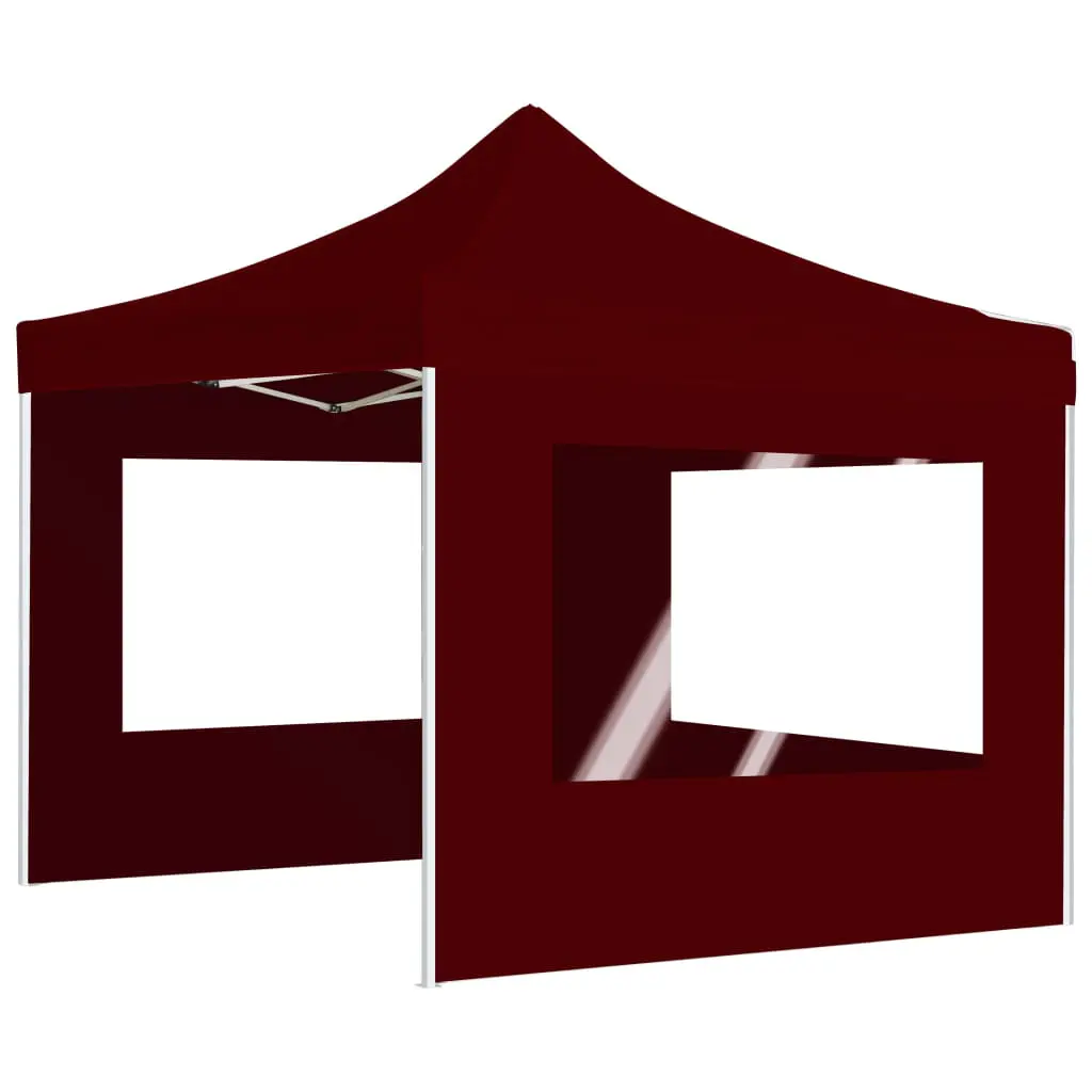 vidaXL Professional Folding Party Tent with Walls Aluminium 3×3 m Wine Red