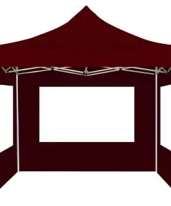 vidaXL Professional Folding Party Tent with Walls Aluminium 3×3 m Wine Red