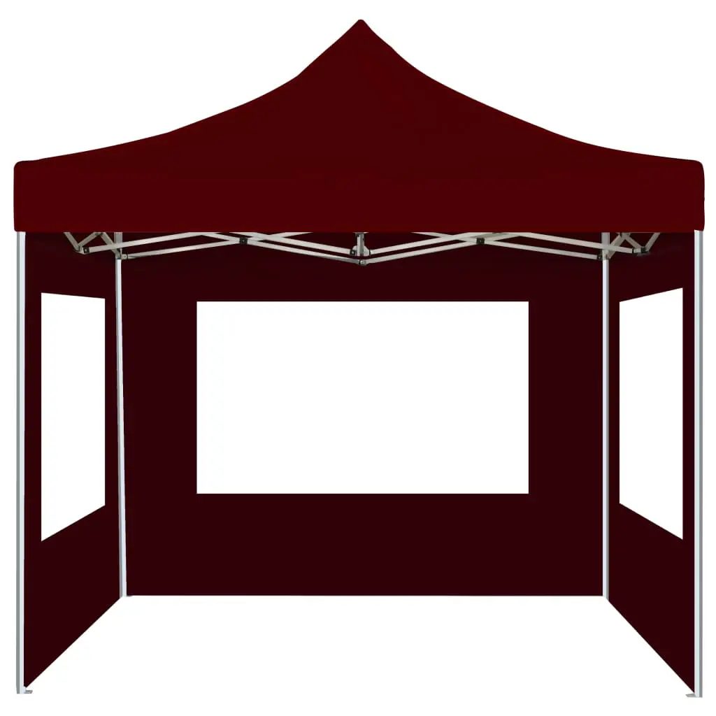 vidaXL Professional Folding Party Tent with Walls Aluminium 3×3 m Wine Red