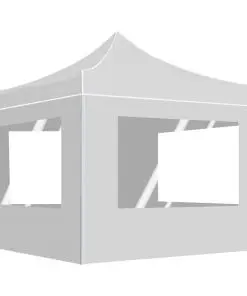 vidaXL Professional Folding Party Tent with Walls Aluminium 3×3 m White