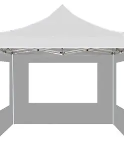 vidaXL Professional Folding Party Tent with Walls Aluminium 3×3 m White