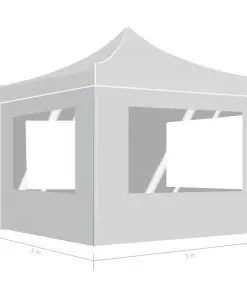 vidaXL Professional Folding Party Tent with Walls Aluminium 3×3 m White