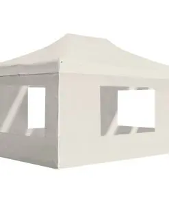 vidaXL Professional Folding Party Tent with Walls Aluminium 4.5×3 m Cream
