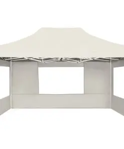 vidaXL Professional Folding Party Tent with Walls Aluminium 4.5×3 m Cream
