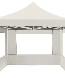 vidaXL Professional Folding Party Tent with Walls Aluminium 4.5×3 m Cream