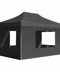 vidaXL Professional Folding Party Tent with Walls Aluminium 4.5×3 m Anthracite
