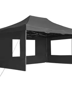 vidaXL Professional Folding Party Tent with Walls Aluminium 4.5×3 m Anthracite