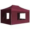 vidaXL Professional Folding Party Tent with Walls Aluminium 4.5×3 m Wine Red