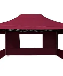 vidaXL Professional Folding Party Tent with Walls Aluminium 4.5×3 m Wine Red