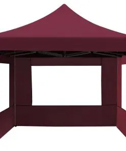 vidaXL Professional Folding Party Tent with Walls Aluminium 4.5×3 m Wine Red
