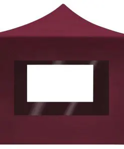 vidaXL Professional Folding Party Tent with Walls Aluminium 4.5×3 m Wine Red