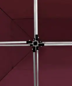 vidaXL Professional Folding Party Tent with Walls Aluminium 4.5×3 m Wine Red