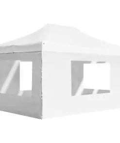 vidaXL Professional Folding Party Tent with Walls Aluminium 4.5×3 m White