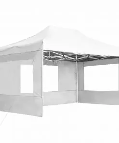 vidaXL Professional Folding Party Tent with Walls Aluminium 4.5×3 m White