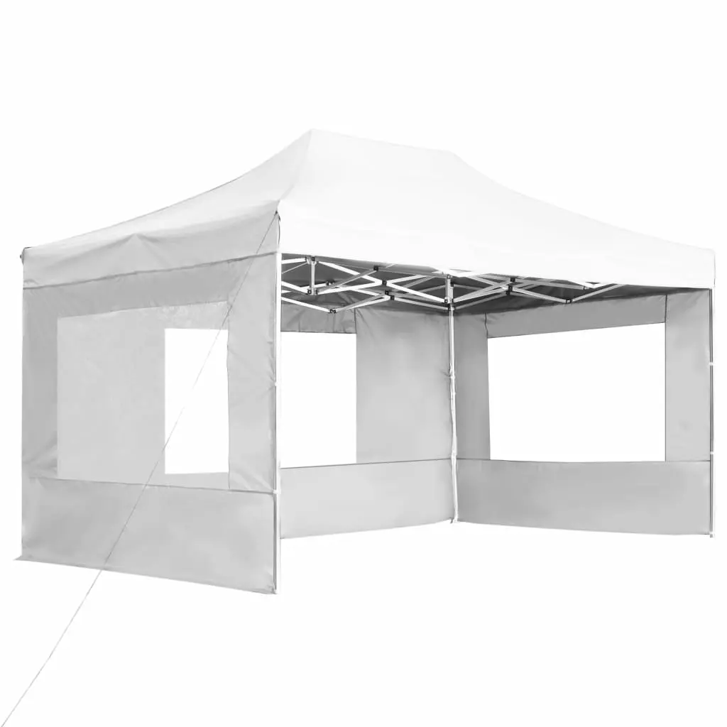 vidaXL Professional Folding Party Tent with Walls Aluminium 4.5×3 m White