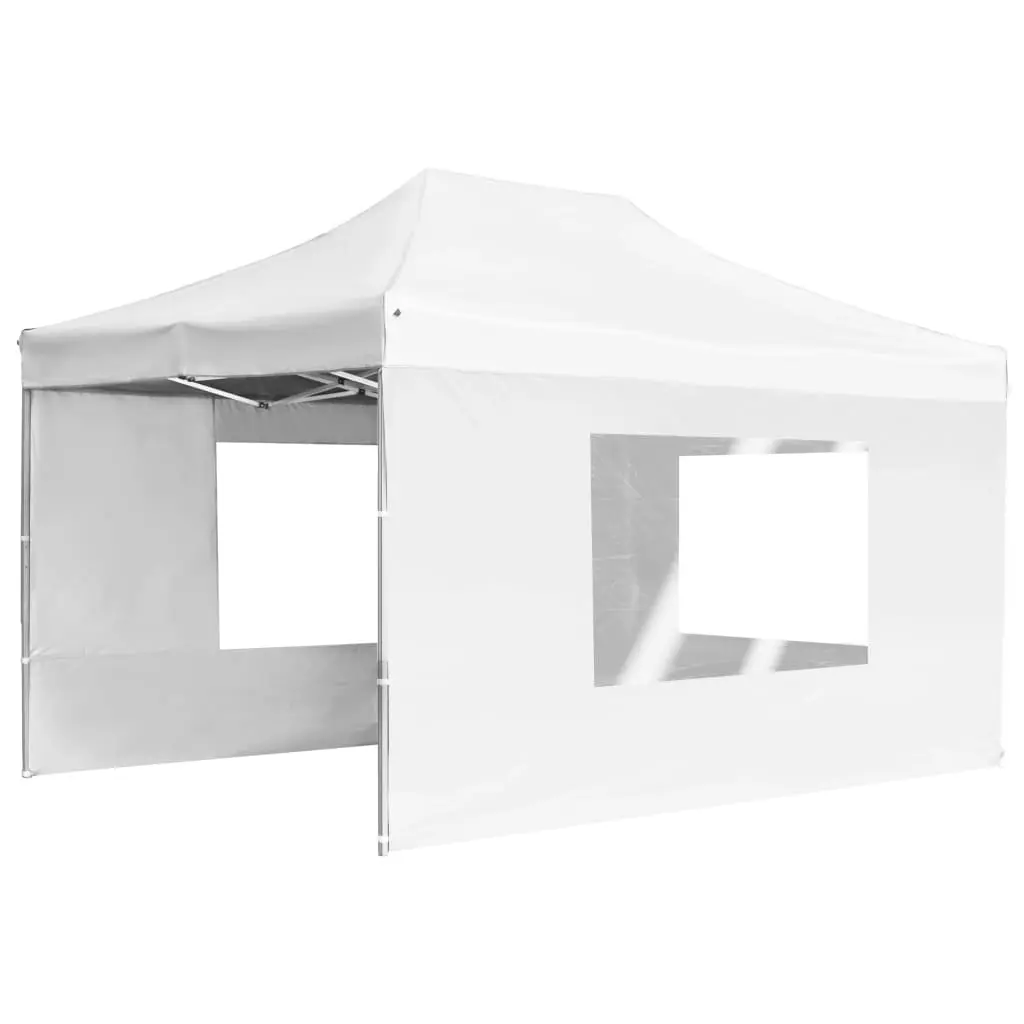 vidaXL Professional Folding Party Tent with Walls Aluminium 4.5×3 m White