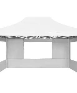 vidaXL Professional Folding Party Tent with Walls Aluminium 4.5×3 m White