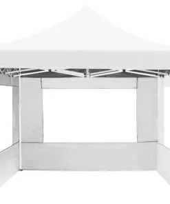 vidaXL Professional Folding Party Tent with Walls Aluminium 4.5×3 m White