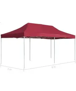 vidaXL Professional Folding Party Tent Aluminium 6×3 m Wine Red