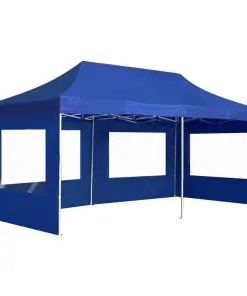 vidaXL Professional Folding Party Tent with Walls Aluminium 6×3 m Blue