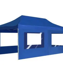 vidaXL Professional Folding Party Tent with Walls Aluminium 6×3 m Blue