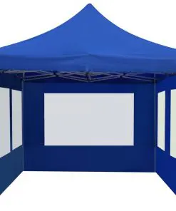 vidaXL Professional Folding Party Tent with Walls Aluminium 6×3 m Blue