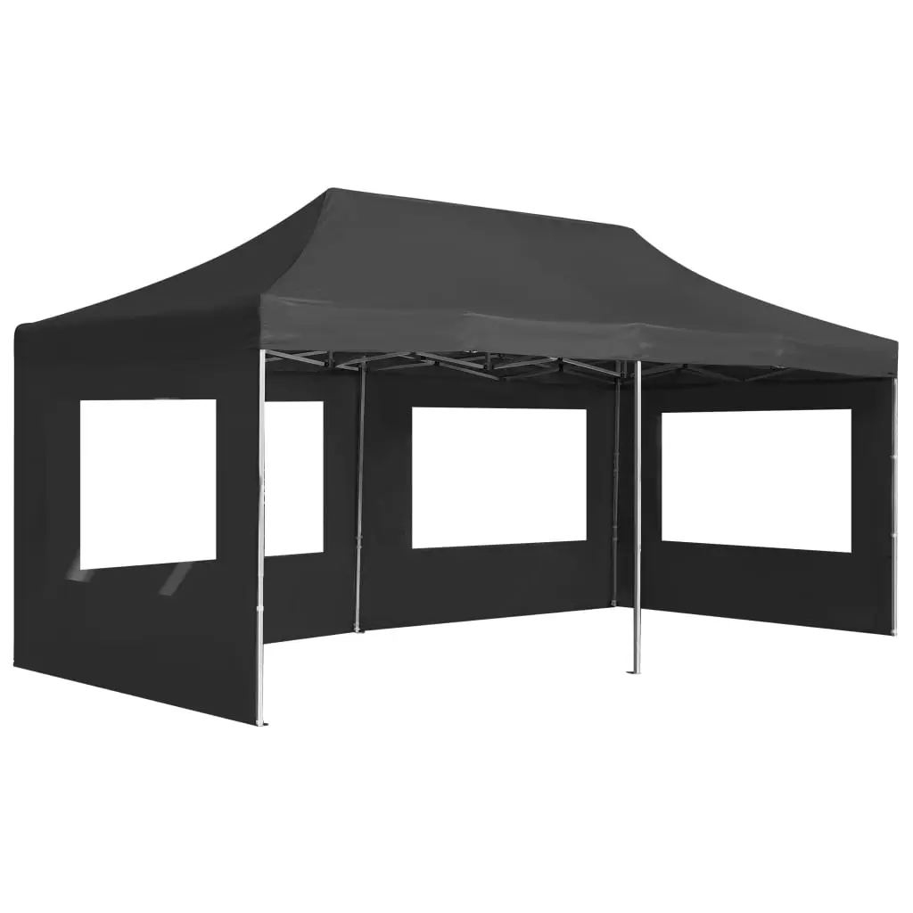 vidaXL Professional Folding Party Tent with Walls Aluminium 6×3 m Anthracite