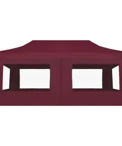 vidaXL Professional Folding Party Tent with Walls Aluminium 6×3 m Wine Red