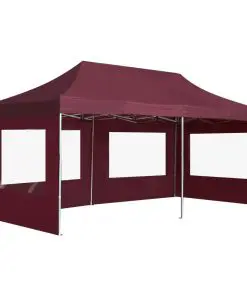 vidaXL Professional Folding Party Tent with Walls Aluminium 6×3 m Wine Red
