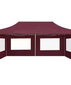 vidaXL Professional Folding Party Tent with Walls Aluminium 6×3 m Wine Red