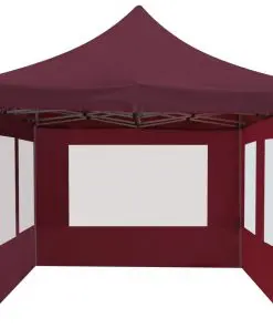 vidaXL Professional Folding Party Tent with Walls Aluminium 6×3 m Wine Red