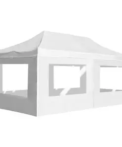 vidaXL Professional Folding Party Tent with Walls Aluminium 6×3 m White